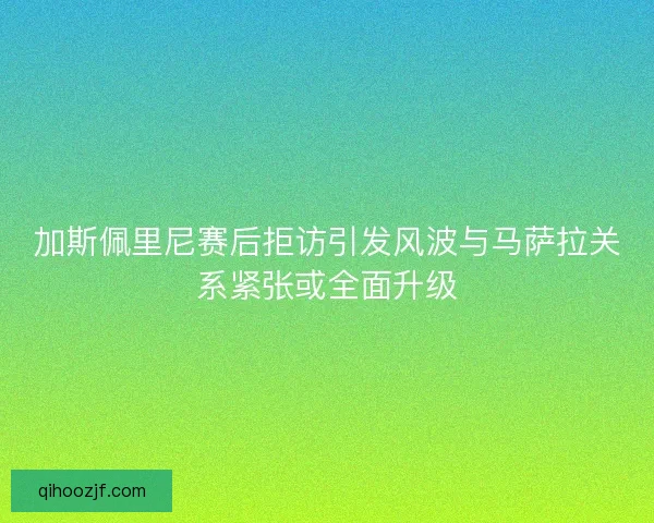 加斯佩里尼赛后拒访引发风波与马萨拉关系紧张或全面升级 加斯佩里尼赛后拒访引发风波与马萨拉关系紧张或全面升级